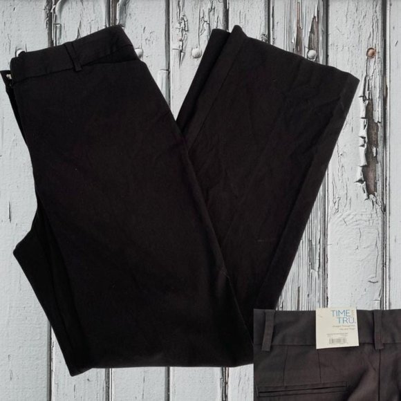 Time and Tru Pants - Time and Tru straight thru hip and thigh super stretchy black pants size 10 nwt